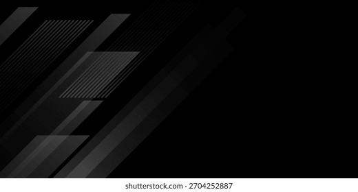 Black abstract background. dark black background. Elegant dark diagonal shape elements. Modern luxury grey gradient graphic design.
