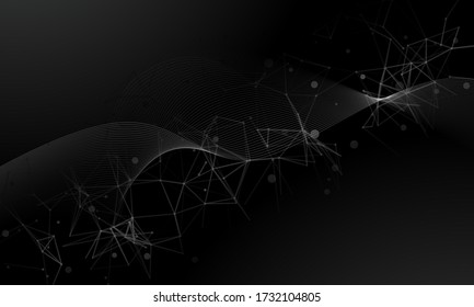Black abstract background dark polygonal