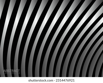 Black abstract background design. Modern wavy lines pattern. In monochrome. Premium line texture for digital banners, business backgrounds. Dark horizontal vector template.