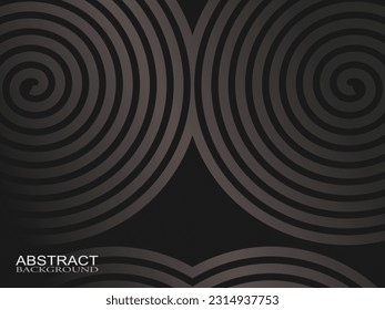 Black abstract background design. Modern wavy lines pattern (guilloche curves) in monochrome colors. Premium line texture for banners, business backgrounds. Dark horizontal vector template.
