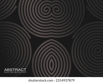 Diseño de fondo abstracto negro. Patrón de líneas onduladas modernas (curvas guilloches) en colores monocromos. Textura de línea de primera calidad para banners, fondos empresariales. Plantilla de vector horizontal oscuro.