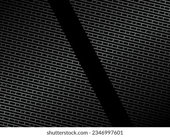 Black abstract background design. Modern wavy lines pattern (guilloche curves) in monochrome colors. Premium line texture for banners, banners, business backgrounds. Dark horizontal vector template.