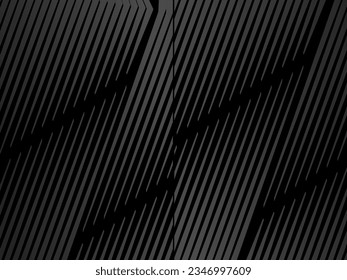 Black abstract background design. Modern wavy lines pattern (guilloche curves) in monochrome colors. Premium line texture for banners, banners, business backgrounds. Dark horizontal vector template.