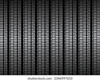Diseño de fondo abstracto negro. Patrón de líneas onduladas modernas (curvas guilloches) en colores monocromos. Textura de línea premium para banners, banners, fondos empresariales. Plantilla de vector horizontal oscuro.