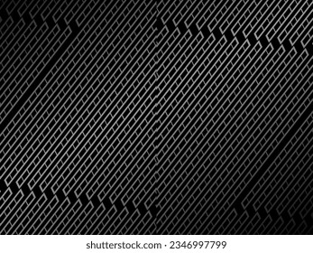 Black abstract background design. Modern wavy lines pattern (guilloche curves) in monochrome colors. Premium line texture for banners, banners, business backgrounds. Dark horizontal vector template.