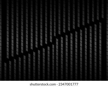 Black abstract background design. Modern wavy lines pattern (guilloche curves) in monochrome colors. Premium line texture for banners, banners, business backgrounds. Dark horizontal vector template.