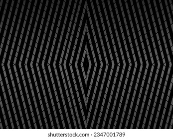 Black abstract background design. Modern wavy lines pattern (guilloche curves) in monochrome colors. Premium line texture for banners, banners, business backgrounds. Dark horizontal vector template.