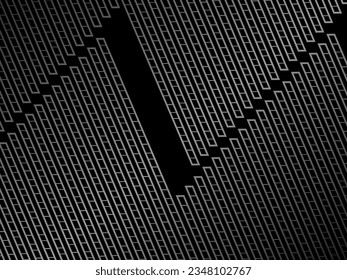 Black abstract background design. Modern wavy lines pattern (guilloche curves) in monochrome colors. Premium line texture for banners, banners, business backgrounds. Dark horizontal vector template.