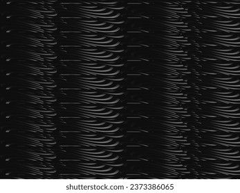 Black abstract background design. Modern wavy lines (guilloche curves) pattern in monochrome colors. Premium line texture for banner, business background. Dark horizontal vector template.