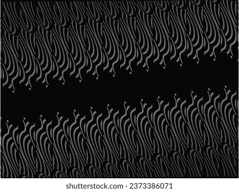 Black abstract background design. Modern wavy lines (guilloche curves) pattern in monochrome colors. Premium line texture for banner, business background. Dark horizontal vector template.