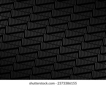 Diseño de fondo abstracto negro. Patrón de líneas onduladas modernas (curvas guilloches) en colores monocromos. Textura de línea premium para banner, fondo de negocio. Plantilla de vector horizontal oscuro.