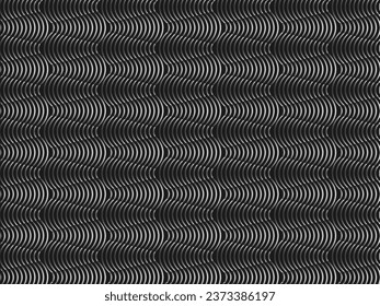 Diseño de fondo abstracto negro. Patrón de líneas onduladas modernas (curvas guilloches) en colores monocromos. Textura de línea premium para banner, fondo de negocio. Plantilla de vector horizontal oscuro.