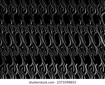 Schwarzes abstraktes Hintergrunddesign. Moderne Linienführung (Guilloche-Kurven) in einfarbigen Farben. Premium-Textur für Banner, Business-Hintergrund. Dunkle horizontale Vektorvorlage.