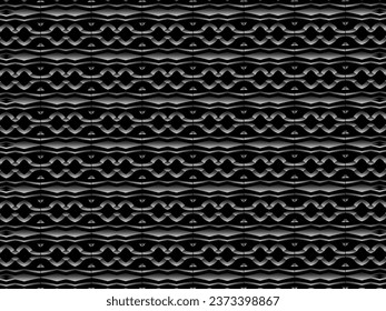 Black abstract background design. Modern wavy lines (guilloche curves) pattern in monochrome colors. Premium line texture for banner, business background. Dark horizontal vector template.