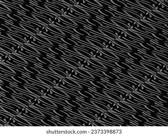 Black abstract background design. Modern wavy lines (guilloche curves) pattern in monochrome colors. Premium line texture for banner, business background. Dark horizontal vector template.