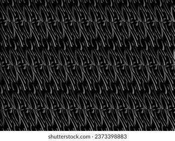 Black abstract background design. Modern wavy lines (guilloche curves) pattern in monochrome colors. Premium line texture for banner, business background. Dark horizontal vector template.