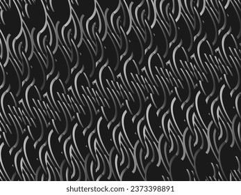 Schwarzes abstraktes Hintergrunddesign. Moderne Linienführung (Guilloche-Kurven) in einfarbigen Farben. Premium-Textur für Banner, Business-Hintergrund. Dunkle horizontale Vektorvorlage.
