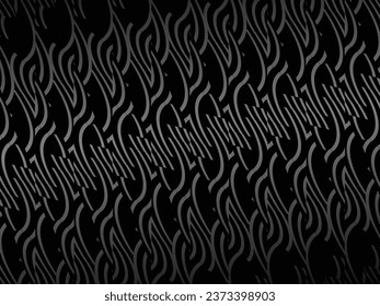 Black abstract background design. Modern wavy lines (guilloche curves) pattern in monochrome colors. Premium line texture for banner, business background. Dark horizontal vector template.