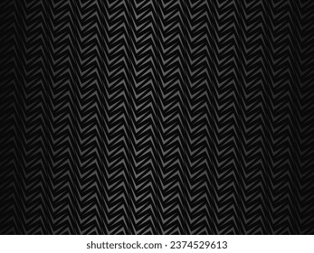 Diseño de fondo abstracto negro. Patrón de líneas onduladas modernas (curvas guilloches) en colores monocromos. Textura de línea premium para banner, fondo de negocio. Plantilla de vector horizontal oscuro.