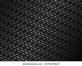 Black abstract background design. Modern wavy lines (guilloche curves) pattern in monochrome colors. Premium line texture for banner, business background. Dark horizontal vector template.