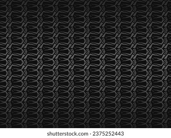 Black abstract background design. Modern ornament metal background. Premium line texture for banner, business background. Dark horizontal vector template.