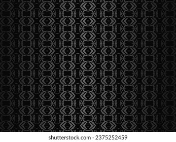 Black abstract background design. Modern ornament metal background. Premium line texture for banner, business background. Dark horizontal vector template.
