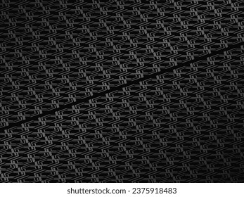 Black abstract background design. Modern ornament metal background. Premium line texture for banner, business background. Dark horizontal vector template.