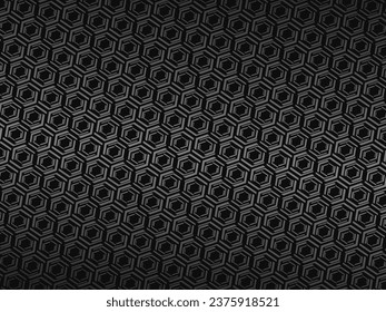 Black abstract background design. Modern ornament metal background. Premium line texture for banner, business background. Dark horizontal vector template.