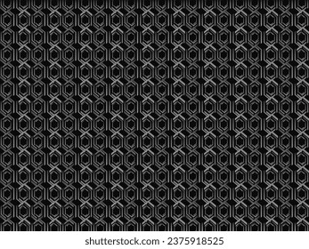 Black abstract background design. Modern ornament metal background. Premium line texture for banner, business background. Dark horizontal vector template.