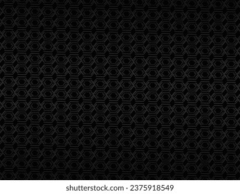 Black abstract background design. Modern ornament metal background. Premium line texture for banner, business background. Dark horizontal vector template.