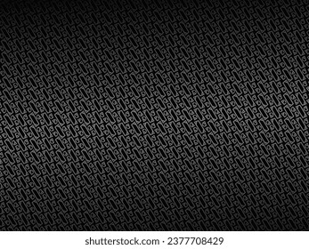 Black abstract background design. Modern ornament metal background. Premium line texture for banner, business background. Dark horizontal vector template.