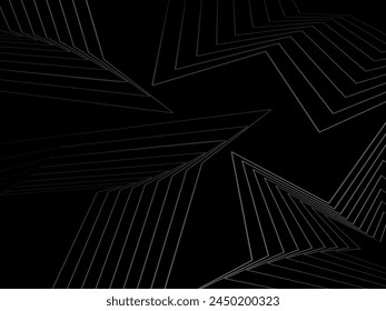 Black abstract background design. Modern pattern in monochrome colors. Premium line texture for banner, business background. Dark vector template.