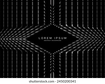 Black abstract background design. Modern pattern in monochrome colors. Premium line texture for banner, business background. Dark vector template.