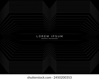 Black abstract background design. Modern pattern in monochrome colors. Premium line texture for banner, business background. Dark vector template.