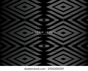 Black abstract background design. Modern pattern in monochrome colors. Premium line texture for banner, business background. Dark vector template.
