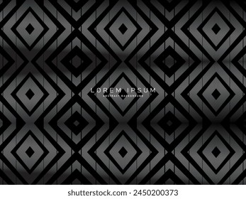 Black abstract background design. Modern pattern in monochrome colors. Premium line texture for banner, business background. Dark vector template.