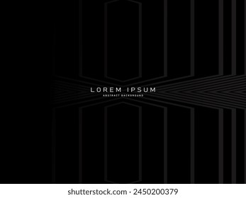 Black abstract background design. Modern pattern in monochrome colors. Premium line texture for banner, business background. Dark vector template.