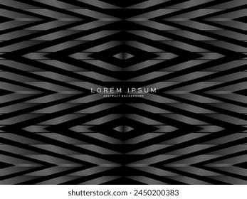 Black abstract background design. Modern pattern in monochrome colors. Premium line texture for banner, business background. Dark vector template.