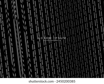 Black abstract background design. Modern pattern in monochrome colors. Premium line texture for banner, business background. Dark vector template.
