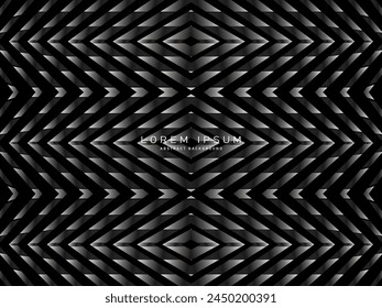 Black abstract background design. Modern pattern in monochrome colors. Premium line texture for banner, business background. Dark vector template.