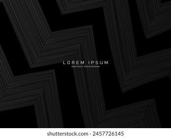Schwarzes abstraktes Hintergrunddesign. Modernes Muster in monochromen Farben. Premium-Linienstruktur für Banner, Geschäftshintergrund.
