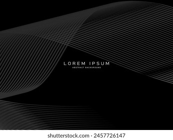 Black abstract background design. Modern pattern in monochrome colors. Premium line texture for banner, business background.