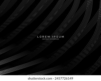 Black abstract background design. Modern pattern in monochrome colors. Premium line texture for banner, business background.