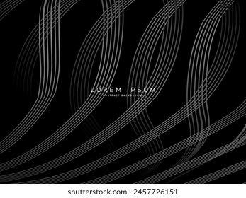 Black abstract background design. Modern pattern in monochrome colors. Premium line texture for banner, business background.