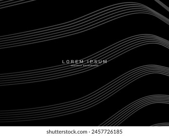 Black abstract background design. Modern pattern in monochrome colors. Premium line texture for banner, business background.