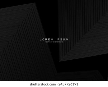 Black abstract background design. Modern pattern in monochrome colors. Premium line texture for banner, business background.