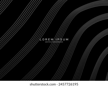 Black abstract background design. Modern pattern in monochrome colors. Premium line texture for banner, business background.