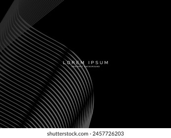 Black abstract background design. Modern pattern in monochrome colors. Premium line texture for banner, business background.