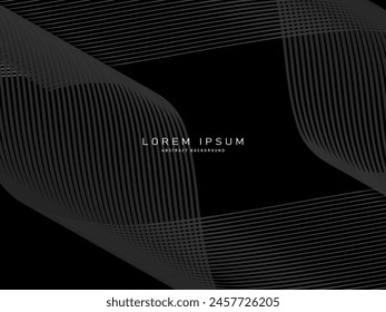Diseño de fondo abstracto negro. Patrón moderno en colores monocromos. Textura de la línea de Premium para el Anuncio, fondo del negocio.