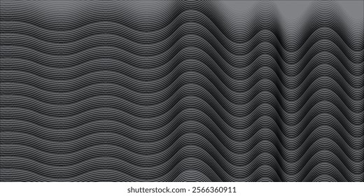 Black abstract background design. Modern wavy line pattern. vektor